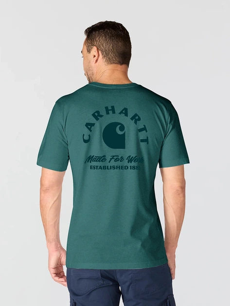 Футболка бавовняна довга чоловіча Carhartt 107317 GO3 L Зелена (800070358361) - зображення 2