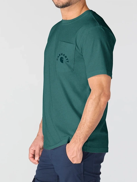 Футболка бавовняна довга чоловіча Carhartt 107317 GO3 M Зелена (800070358360) - зображення 4