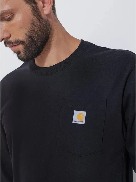 Лонгслів чоловічий Carhartt K126 BLK M Чорний (800070358366) - зображення 4