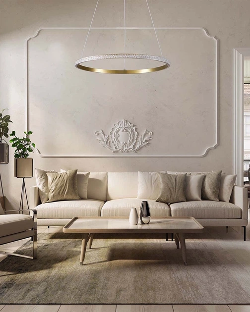 Підвісний світильник Goldlux 338204 Diana LED 1x25W 4000K 3400Lm IP20 золотий - зображення 2