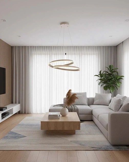 Підвісний світильник, люстра Goldlux 338167 Cashmere Twist LED 1x75W 4000K 10500Lm IP20 бежевий - зображення 2
