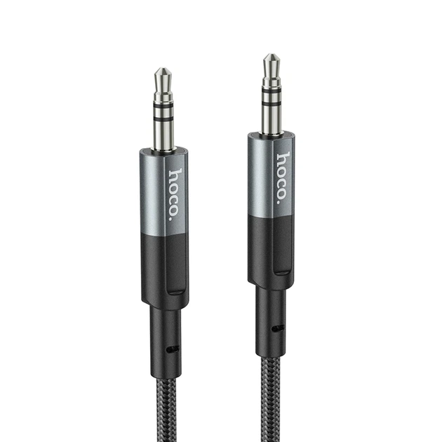 Аудіокабель HOCO UPA23 3.5mm male to 3.5mm male, nylon braid, 1m Metal Gray - Фото 1 Аудіокабель HOCO UPA23 3.5mm male to 3.5mm male, nylon braid, 1m Metal Gray - изображение 1