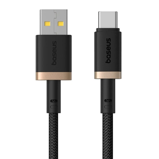 Кабель Baseus Dura Series Fast Charging Cable USB to Type-C 60W 1m Gold+Black - зображення 3