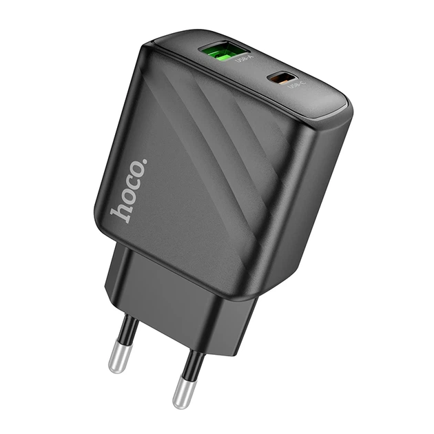 Мережевий зарядний пристрій HOCO CS23A Sunlight dual port PD30W+QC3.0 charger Black - Фото 1 Мережевий зарядний пристрій HOCO CS23A Sunlight dual port PD30W+QC3.0 charger Black - зображення 1