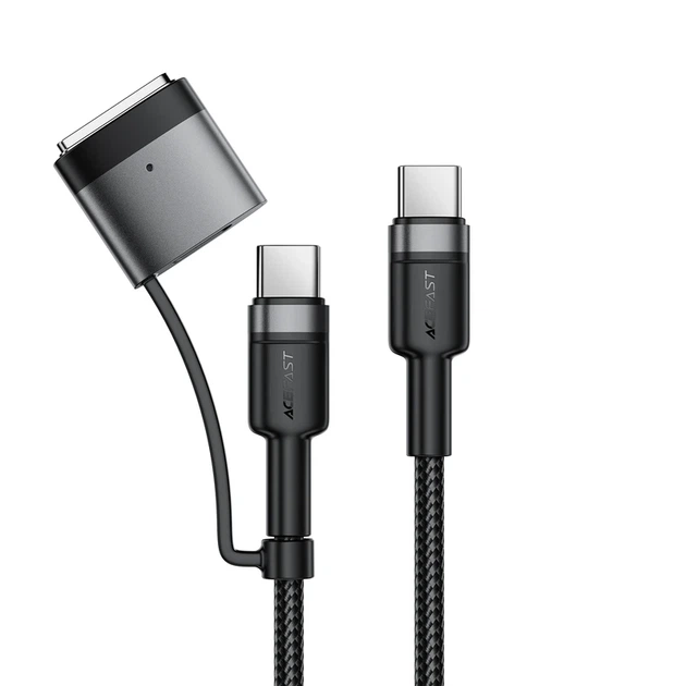 Кабель ACEFAST C22-05 USB-C to USB-C / magnetic aluminum alloy charging data cable Black - Фото 1 Кабель ACEFAST C22-05 USB-C to USB-C / magnetic aluminum alloy charging data cable Black - изображение 1