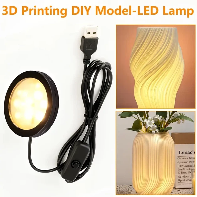 LED подсветка для Bambu Lab LED Lamp Kit 001, USB 5V, 3W, (Теплый белый, Черный корпус) - изображение 5