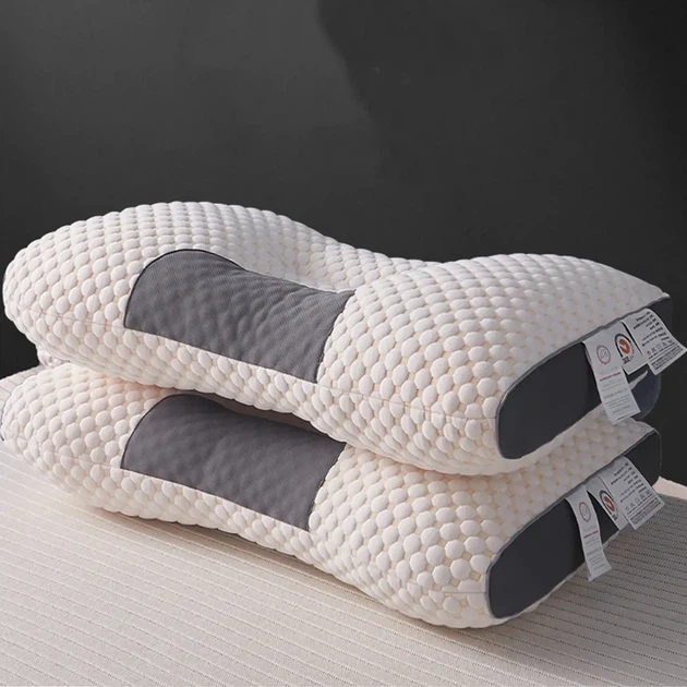 Ортопедична прямокутна подушка 48x74 см з підтримкою шиї та спини Pillow-01 Біло-сіра - зображення 4