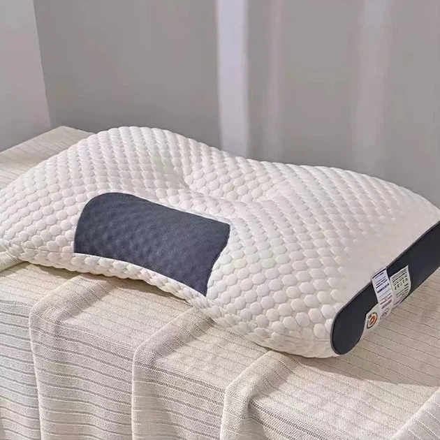 Ортопедична прямокутна подушка 48x74 см з підтримкою шиї та спини Pillow-01 Біло-сіра - зображення 6