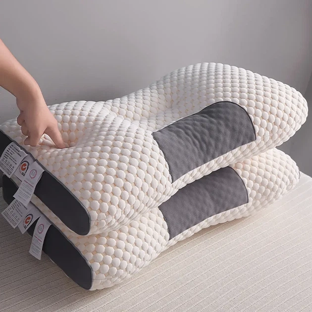 Ортопедична прямокутна подушка 48x74 см з підтримкою шиї та спини Pillow-01 Біло-сіра - зображення 7