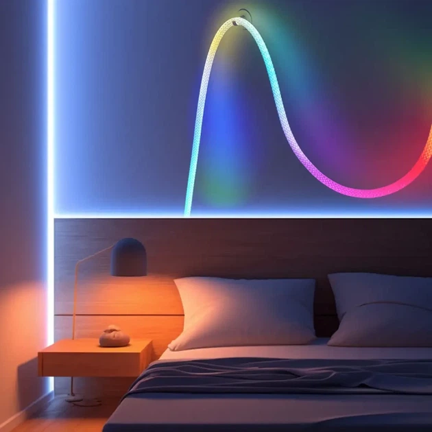 Неоновая LED RGB лента 5 м с чешуйчатым покрытием и управлением через приложение, пульт - изображение 2