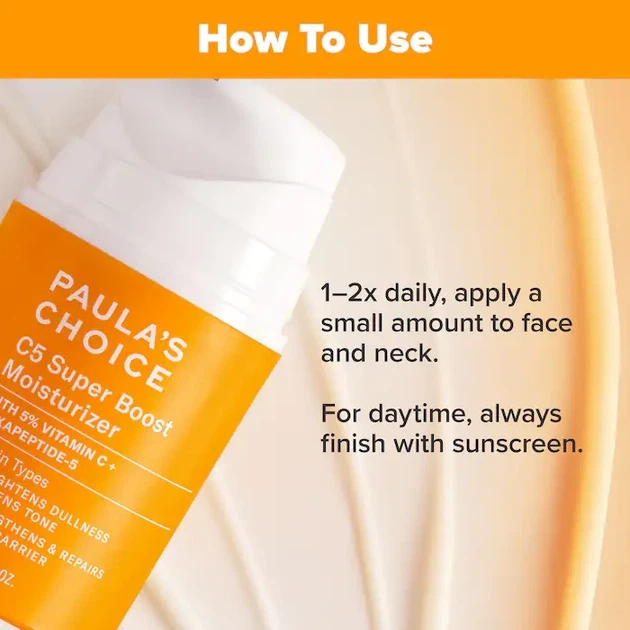 Увлажняющий крем с витамином С Paula's Choice C5 Super Boost Vitamin C Moisturizer for Brightening 50 мл - изображение 5