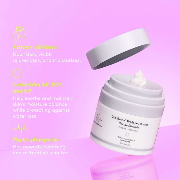 Крем для лица с керамидами Drunk Elephant Lala RetroTM Nourishing Whipped Refillable Moisturizer 50 мл - изображение 6