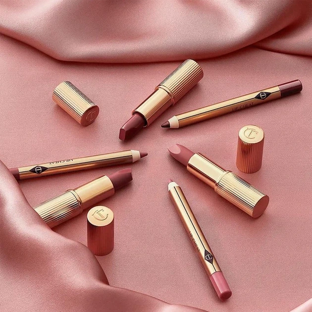 Набір помади та олівця для губ Charlotte Tilbury Mini Pillow Talk Lipstick & Liner Set - зображення 7