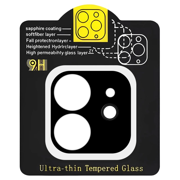 Захисне скло на камеру Full Block (тех.пак) для Apple iPhone 11 (6.1") Чорний - Фото 1 Захисне скло на камеру Full Block (тех.пак) для Apple iPhone 11 (6.1") Чорний - зображення 1