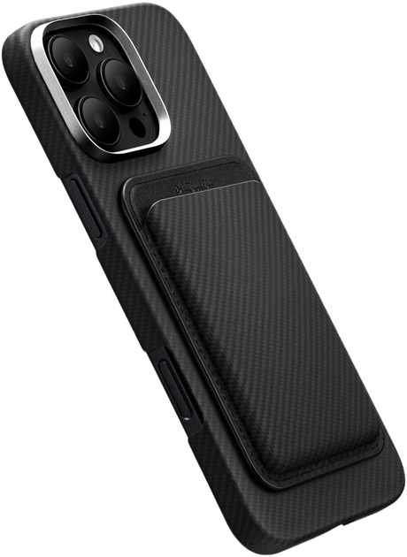 Чохол-гаманець Pitaka Woven Wallet MagSafe with MagSafe для Apple iPhone Black-Grey (749355417605) - зображення 3