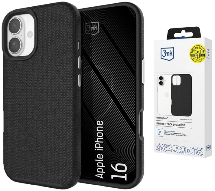 Etui 3MK Fortis MagCase do Apple iPhone 16 Black (5903108754224) - obraz 3