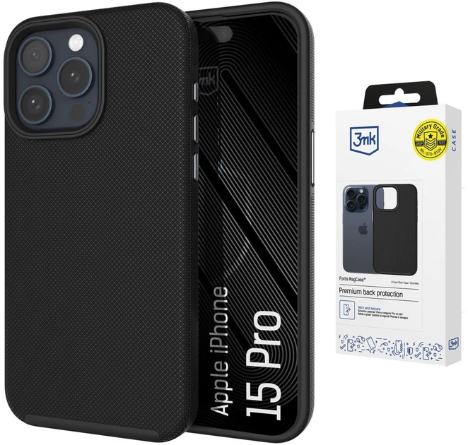 Чохол 3MK Fortis MagCase для Apple iPhone 15 Pro Black (5903108754200) - зображення 2