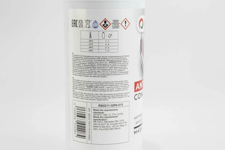 Антифриз GREEN (зелений) концентрат (1.5L) (GERMANY) GOODREM R80G11-GRN-015 Renault Megane, Laguna, Grand Scenic, Kangoo, Twingo, Master, Scenic, Zoe, Trafic, Clio, Fluence; Dacia Logan, Duster; Nissan Primastar, Kubistar 31439720, 66927ADE02, 8671017363 - зображення 2
