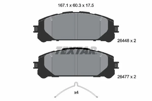 Комплект гальмівних колодок TEXTAR 2644801 Toyota Rav-4; Lexus RX 446502530, 044650E070, 446548240 - изображение 2