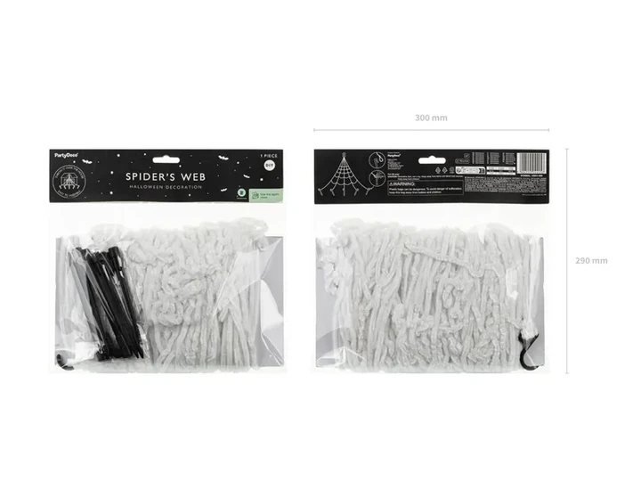 Декорація PartyDeco Павутина 5 x 4 м Біла (HDD1-008) (5904555044456) - зображення 2