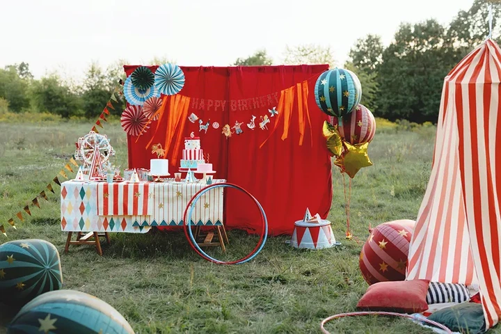Rozety dekoracyjne PartyDeco Cyrk zestaw 5 szt 26–43 cm Mix kolorów (RPK33) (5904555070349) - obraz 5