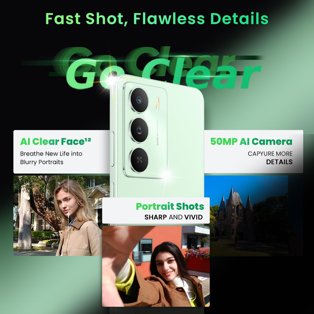 Смартфон realme 14x 5G 8/256GB Peridot Green - Экран 120 Гц