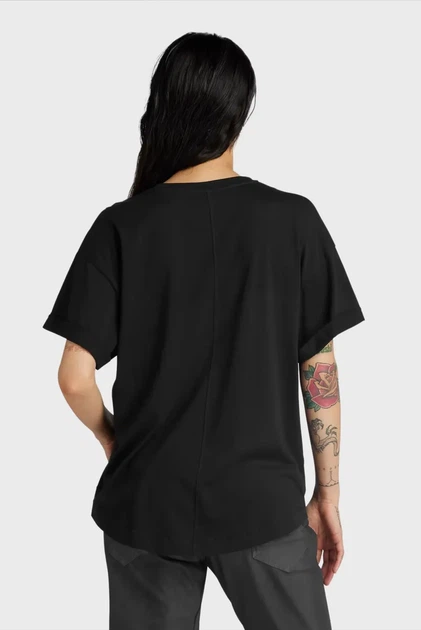 Жіноча чорна футболка Rolled up sl BF rrt wmn G-Star RAW XS D24524,4107 - зображення 2