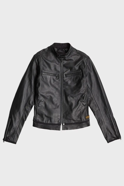 Жіноча чорна шкіряна куртка Leather biker jacket G-Star RAW XS D27160,D555 - зображення 5