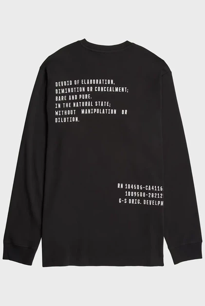 Чоловічий чорний лонгслів Back G-Star RAW L D26835,D976 - зображення 8