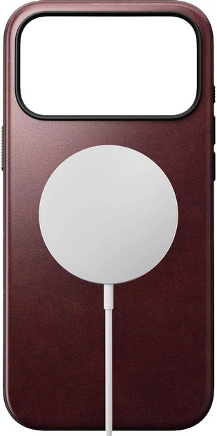 Etui Nomad Modern Leather Case Horween na iPhone 17 Pro Max Burgundia (856504011840) - obraz 2