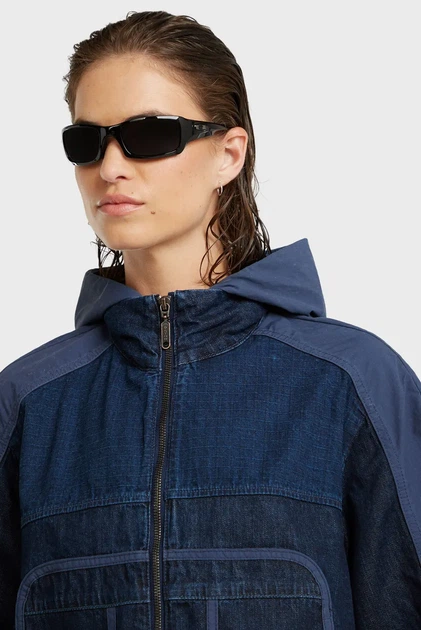 Жіноча темно-синя куртка джинсова Hooded track G-Star RAW S D26292,D934 - зображення 4