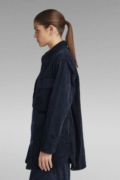 Жіноча темно-синя сорочка вельветова Regular BF G-Star RAW S D23552,D411 - Фото 3 Жіноча темно-синя сорочка вельветова Regular BF G-Star RAW S D23552,D411 - зображення 3