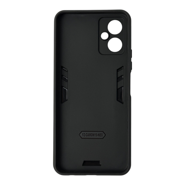 Чехол для телефона Tecno Camon 19 Neo (CH6i) бронированный с магнитным кольцом и защитой камеры черный - изображение 3