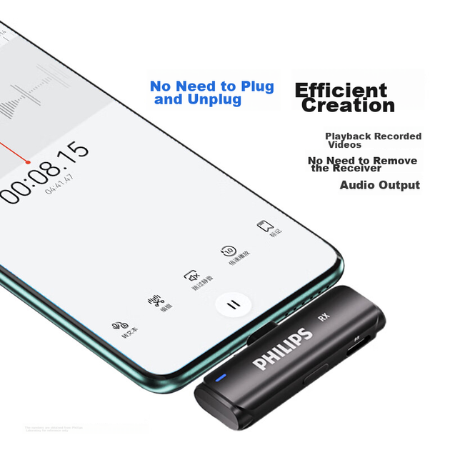Микрофон PHILIPS петличный беспроводной с аудиокартой для прямых трансляций, DLM3545C - изображение 8