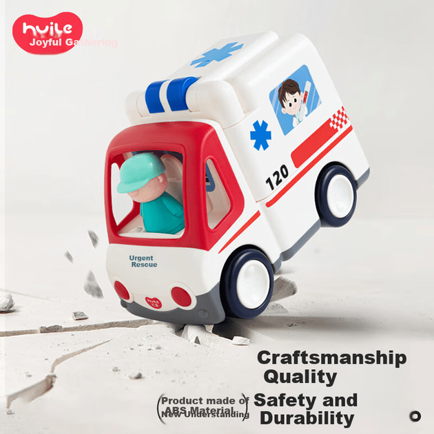 Іграшки HUILE TOYS розвивальні «швидка допомога»/будівельна машина, для немовлят/малюків, подарункові - зображення 5
