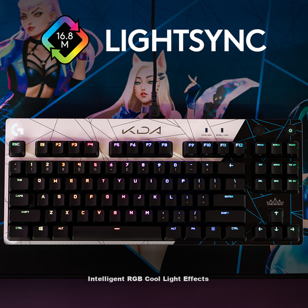 Механічна клавіатура G Pro League of Legends KDA для жінок, провідна, з RGB-підсвічуванням, компактна, 87 клавіш, для кіберспорту. - Фото 6 Механічна клавіатура G Pro League of Legends KDA для жінок, провідна, з RGB-підсвічуванням, компактна, 87 клавіш, для кіберспорту. - зображення 6