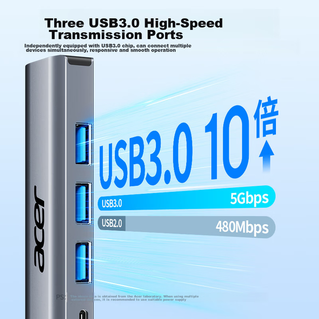 Док-станция расширения Acer Type-C, концентратор USB 3.0, разветвитель гигабитного Ethernet-порта, сетевой кабель-адаптер для ноутбука, преобразователь RJ45, док-станция расширения для настольного компьютера. - изображение 3