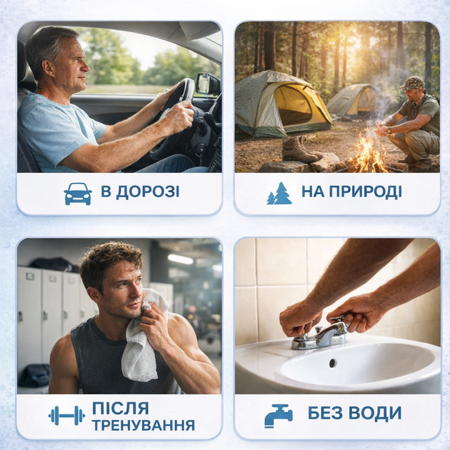 Набор сухого пенного душа Лео Чугайстер Компакт Одноразовый с водой для всего тела 5 шт (4821002032068) - Фото 5 Набор сухого пенного душа Лео Чугайстер Компакт Одноразовый с водой для всего тела 5 шт (4821002032068) - изображение 5