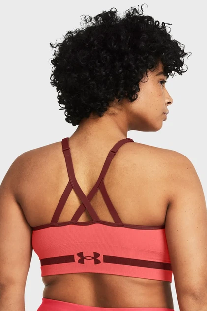 Жіночий спортивний кораловий топ UA Seamless Low Long Bra Under Armour LG 1357719-811 - зображення 6