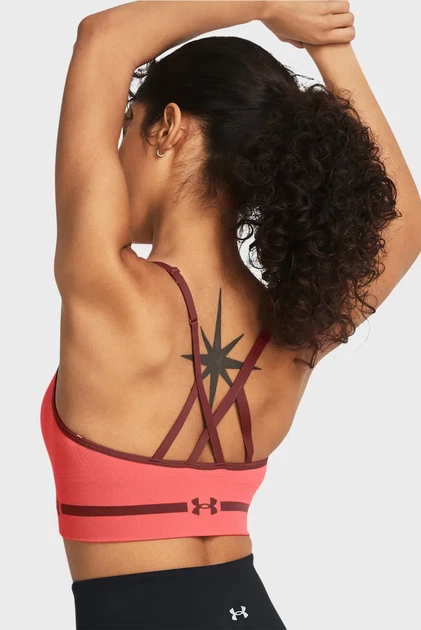 Жіночий спортивний кораловий топ UA Seamless Low Long Bra Under Armour XS 1357719-811 - зображення 8