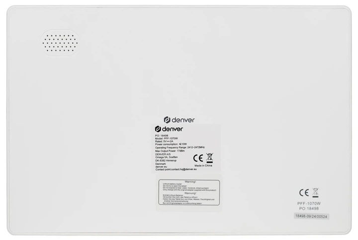 Цифрова фоторамка Denver PFF-1070B 10.1" 16 GB зі стійкою Біла (5706751080579) - зображення 6