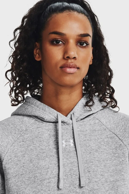 Жіноче сіре худі UA Rival Fleece Hoodie Under Armour L 1379500-013 - изображение 4