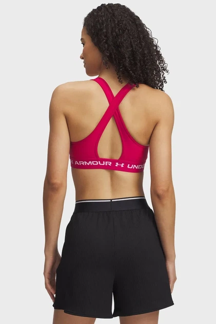 Жіночий малиновий топ Crossback Mid Bra Under Armour SM 1361034-681 - изображение 2