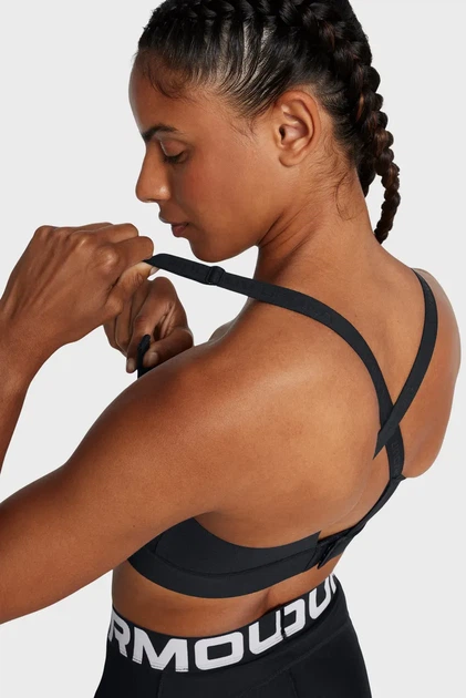 Чорний жіночий бюстгальтер UA Infinity Mid 2.0 Bra Under Armour S AC 1384123-002 - Фото 5 Чорний жіночий бюстгальтер UA Infinity Mid 2.0 Bra Under Armour S AC 1384123-002 - зображення 5