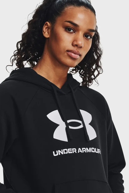 Жіноче чорне худі UA Rival Fleece Big Logo Hdy Under Armour XL 1379501-001 - изображение 4
