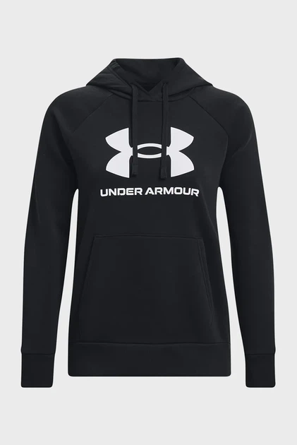 Жіноче чорне худі UA Rival Fleece Big Logo Hdy Under Armour XL 1379501-001 - изображение 5