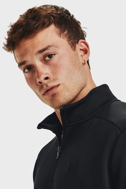 Чоловіча чорна спортивна кофта UA Armour Fleece 1/4 Zip Under Armour L 1373358-001 - Фото 4 Чоловіча чорна спортивна кофта UA Armour Fleece 1/4 Zip Under Armour L 1373358-001 - изображение 4