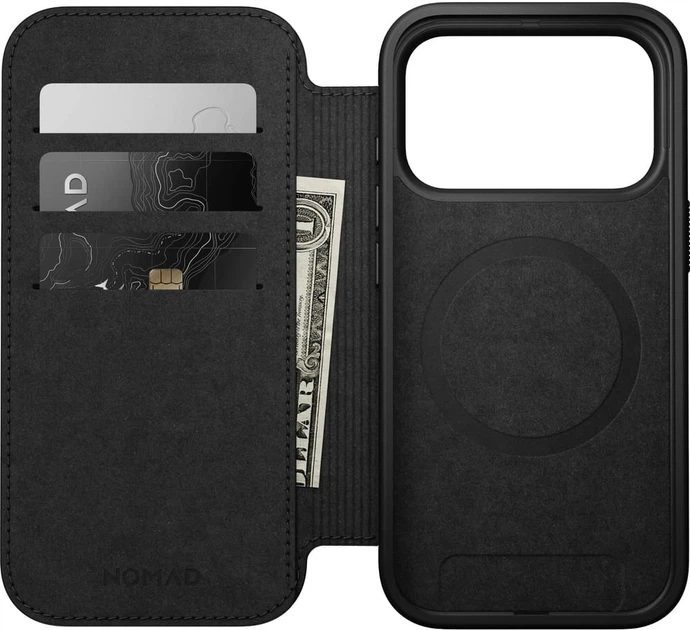 Etui z klapką Nomad Modern Leather Folio Magsafe do iPhone 17 Pro Jasnobrązowe (856504014179) - obraz 3