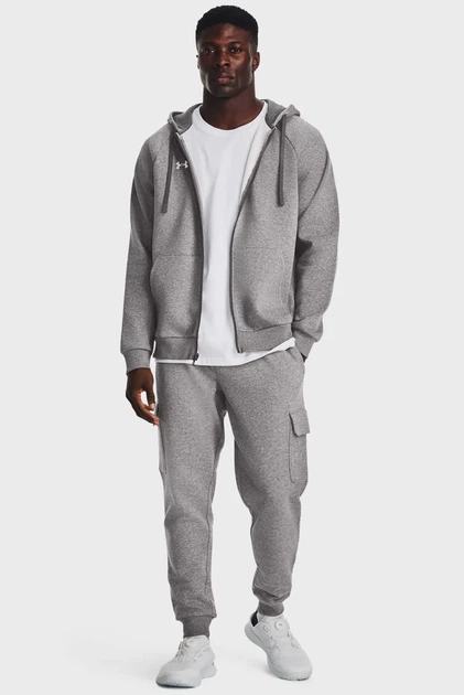 Чоловіче сіре худі UA Rival Fleece FZ Hoodie Under Armour XXL 1379767-025 - зображення 2