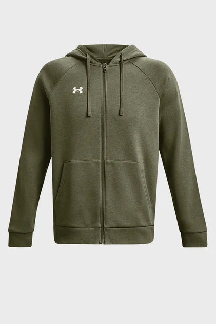 Чоловіче зелене худі UA Rival Fleece FZ Hoodie Under Armour XXL 1379767-390 - Фото 5 Чоловіче зелене худі UA Rival Fleece FZ Hoodie Under Armour XXL 1379767-390 - изображение 5